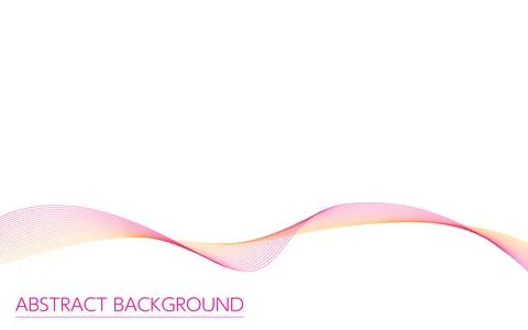 Undulating streamlined abstract background, red to yellow gradient 库存插图