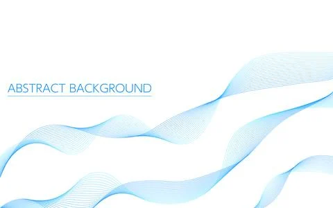 Undulating streamlined abstract background, three blue gradients Stock Illustration