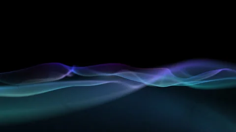 The undulating surface of the ocean is made of multi-colored particles Stock Footage 253219271