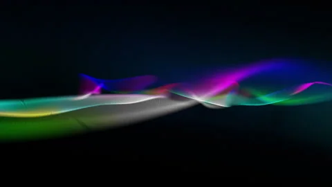 The undulating surface of the ocean is made of multi-colored particles 2 Stock Footage 253219353