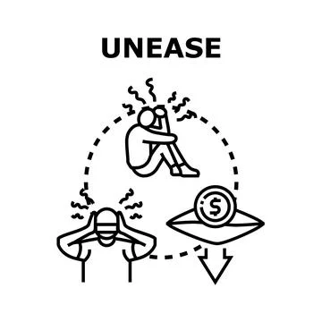 Unease concept causing stress, anxiety, and financial problems 스톡 일러스트