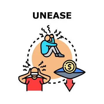 Unease concept causing stress, anxiety, and financial problems Stock Illustration