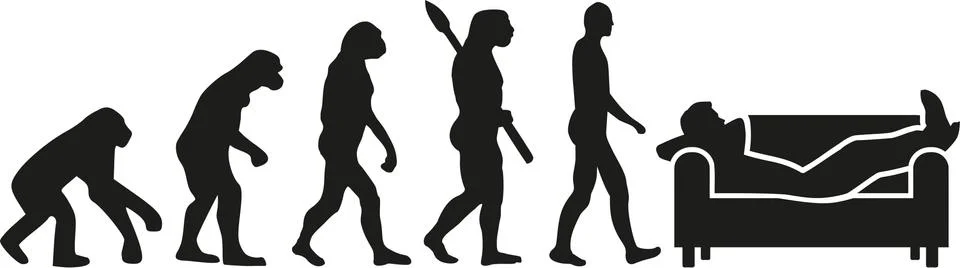 Unemployed evolution - jobless Stock Illustration