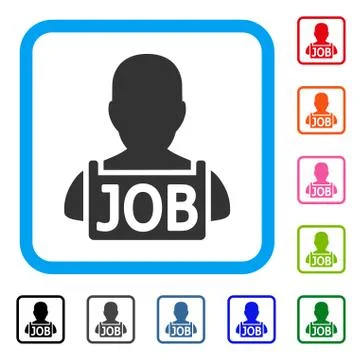 Unemployed Framed Icon Stock Illustration