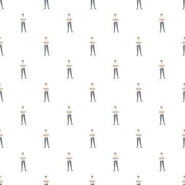 Unemployed people repeating pattern asking for job Stock Illustration