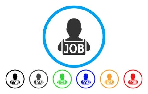 Unemployed Rounded Icon Stock Illustration