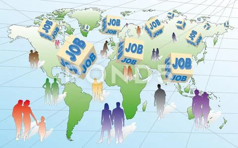 Unemployment and employment Stock Illustration