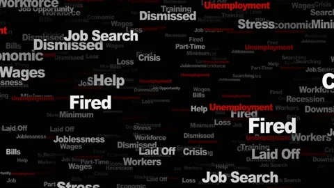 UNEMPLOYMENT Keywords Animation, Background, Loop Stockbeeldmateriaal 157357066