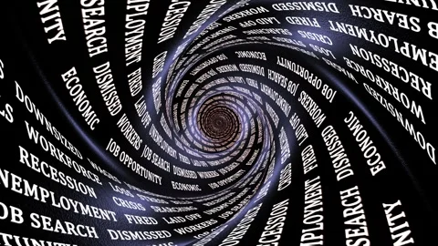 UNEMPLOYMENT Keywords Animation, Background, Loop 스톡 동영상 327028522