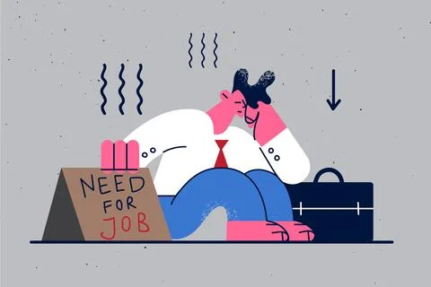 Unemployment, looking for work, jobless people concept Stock Illustration