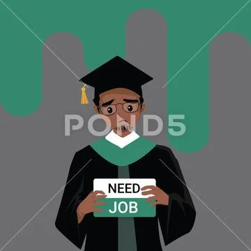 Unemployment problems and labor market crisis Stock Illustration