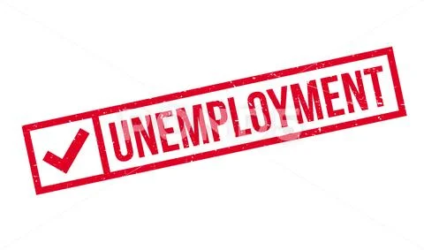 Unemployment rubber stamp Stock Illustration