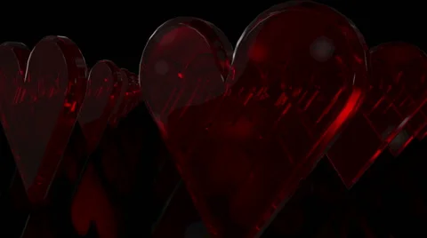 Unending Rows of Hearts (Seamless Loop) Video stock 46366295