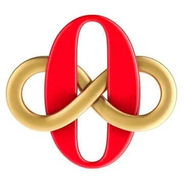 Unendlichkeitssymbol mit Null, 3D-Rendering Infinity symbol with zero, 3D ... Stock Photos
