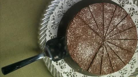 Unequal division of a birthday cake Stock Footage 11290589