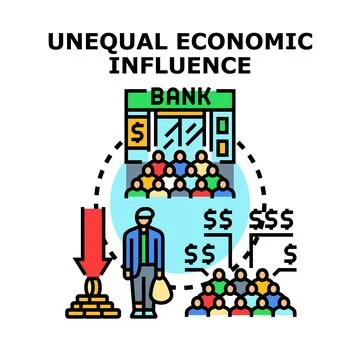 Unequal economic influence causing wealth disparity concept Stock-Illustration