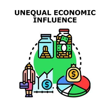 Unequal economic influence creating wealth disparity and power Stock-Illustration