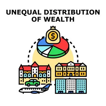 Unequal wealth distribution creating social inequality and economic disparity Stock Illustration