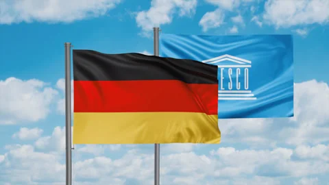 UNESCO and Germany flag Video stock 245111478