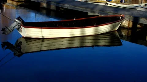 Unesco Scandinavia Finland Rauma boat in harbour harbor Stock Footage