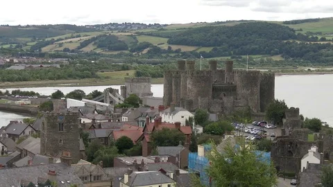 UNESCO Town &amp; Castle Stock Footage 70642311