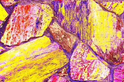 Uneven and old, rough, irregular stone wall. Natural textured background. Cha Stock Illustration