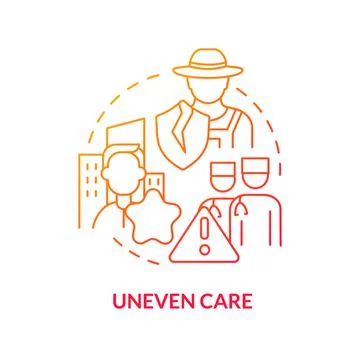 Uneven care red gradient concept icon Stock Illustration