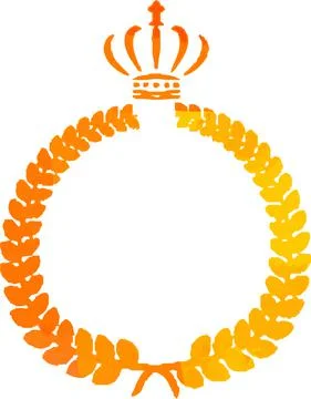 Uneven color Round frame of Copper laurel and crown Stock Illustration