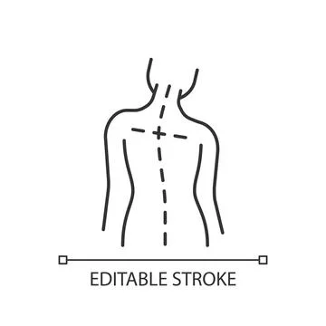 Uneven shoulders linear icon Illustrazione stock