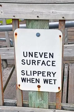 Uneven Surface Slippery When Wet Stock Photos