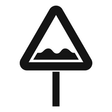Uneven triangular road sign icon, simple style Stock Illustration