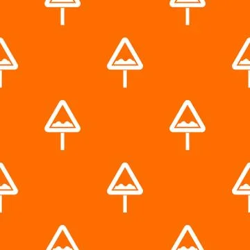 Uneven triangular road sign pattern seamless Stock Illustration