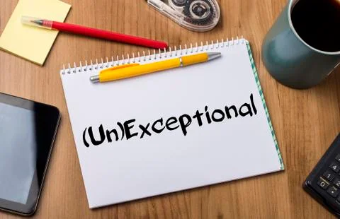 (Un)Exceptional - Note Pad With Text Foto stock