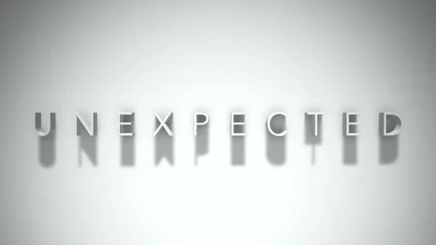Unexpected 3D title animation with shadows on a white background Stock Footage 297382686