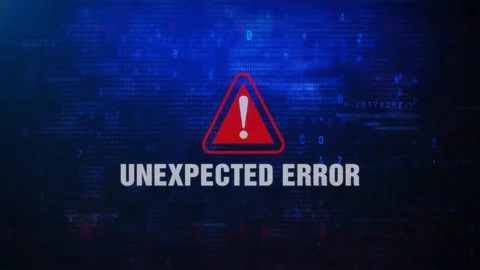 Unexpected Error Alert Warning Error Message Blinking on Screen . Stock Footage 98539131