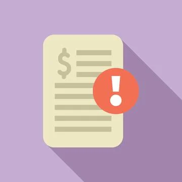 Unexpected expense alert on financial document Stockillustratie