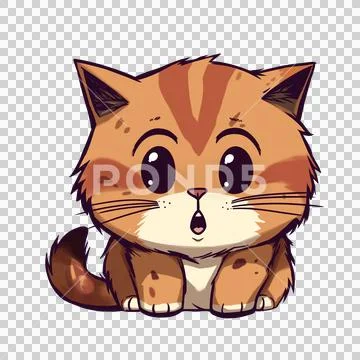 Unexpected expression cat face Иллюстрация
