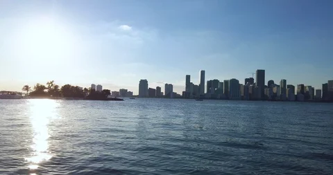 Unexpected Jet Ski Making Waves Off Miami Coast Left To Right Stock Footage 105427503