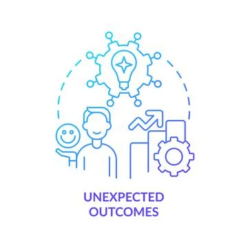 Unexpected outcomes blue gradient concept icon Stock Illustration