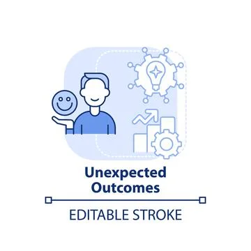 Unexpected outcomes light blue concept icon Stock Illustration