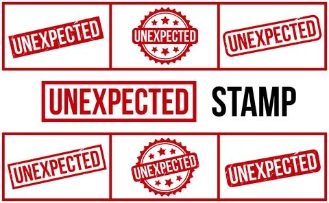Unexpected rubber grunge stamp set vector Stock Illustration
