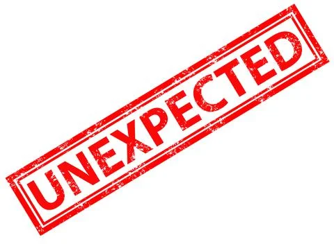 Unexpected stamp sign. red Unexpected rubber stamp on white background. Stock Illustration