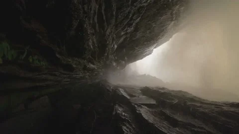 Unexpected water cave in the jungle Stock Footage