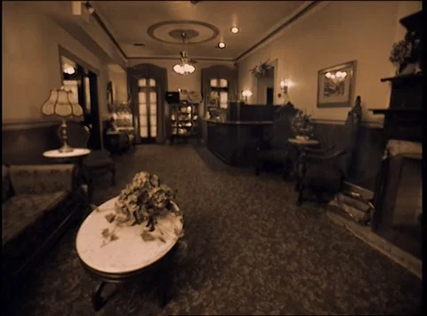 Unexplainable haunted occurrences happening inside Inn of Jim Thorpe, 1998 스톡 동영상 164339123