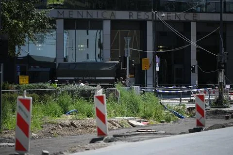 Unexploded ordnance found during excavation work in Warsaw, Poland - 14 Aug 2026 Photos