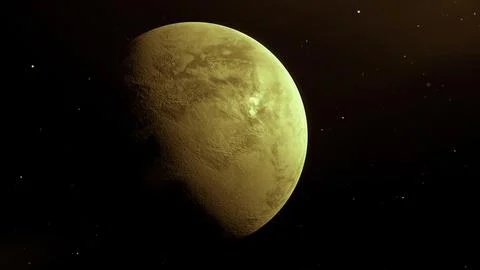 Unexplored 3d planet in space. Motion. Planet rotates in space. Unknown Stock Illustration