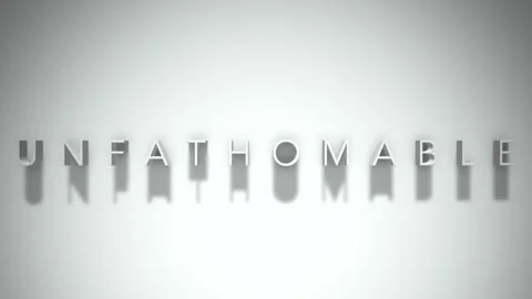Unfathomable 3D title animation with shadows on a white background Video stock 297816669