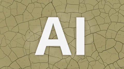 Unfettered AI development is destroying our planet, top view drying lake Vidéo 345425788