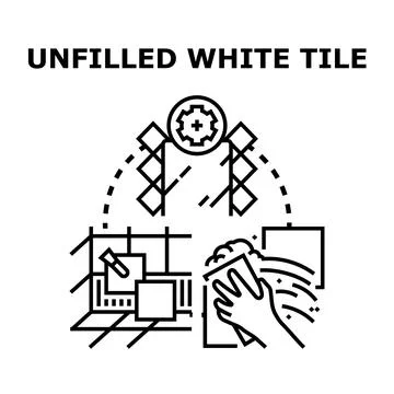 Unfilled white tile concept vector illustration 스톡 일러스트