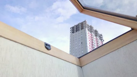 Unfinished Apartment Skyscraper Stock Footage 154462283